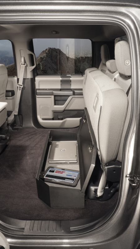 Ford F-250 Super Duty Underseat Lockbox - Rear - Tuffy Products - 2/3 Length with Keyed Lock - `17-`24